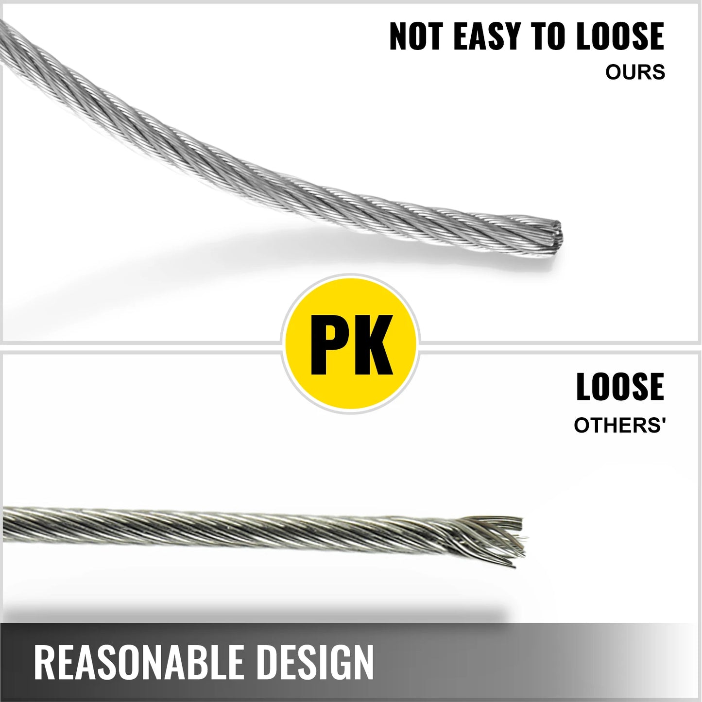 VEVOR 100M 150M 300M Wire Rope 316 Stainless Steel Strong Tension Soft Fishing Lifting Cable 1*19 Construction Clothesline 3.2MM