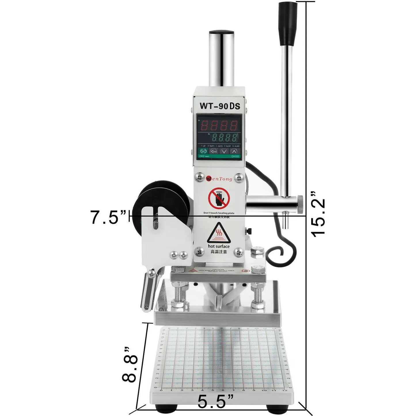 VEVOR WT-90DS Hot Foil Stamping Machine Manual Digital Heat Press Machinine PVC Leather Wood Custom Logo Embossing Bronzing