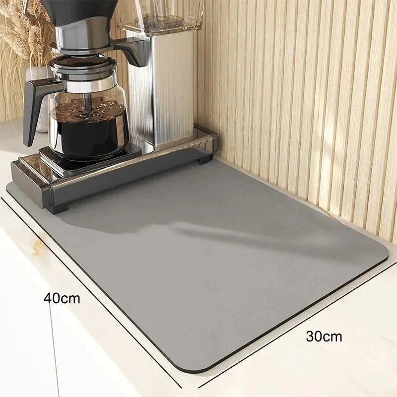 1PCS Home Kitchen Soft Diatomite Absorbent Quick-Drying Draining Mat Desktop Dish Drying Mat Coaster Table Mat