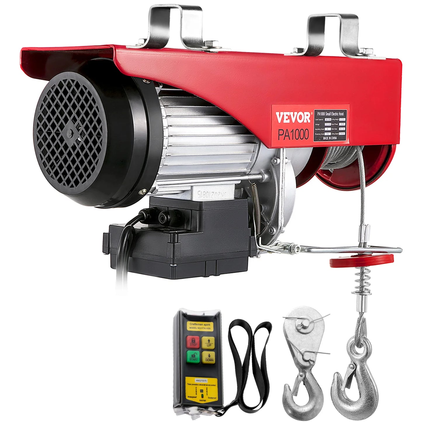 VEVOR Electric Hoist Crane Wire Cable Winch Lift 200-1000KG With Wireless Remote Control Boat Car Garage Engine Lifting Motor