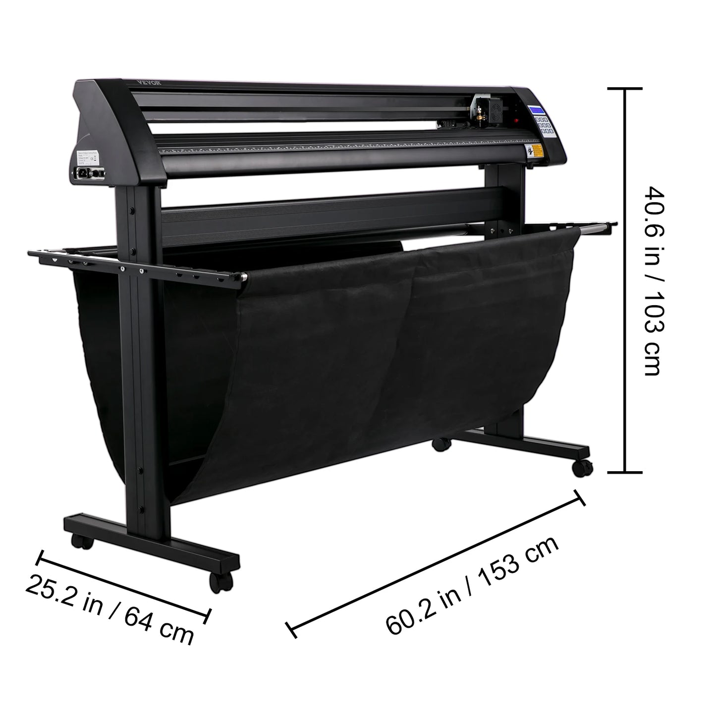 VEVOR 28/34/53 Inch Semi-Automatic Vinyl Cutter Plotter Cutting Printer w/ Floor Stand 3 Blades LCD Display SIGNMASTER Software