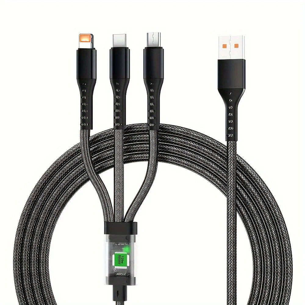 3-IN-1 120W/100W Data Cable For iPhone 15-7 Fast Charging Cable USB to TypeC 8 Pin Mirco USB For Samsung Huawei Xiaomi USB C