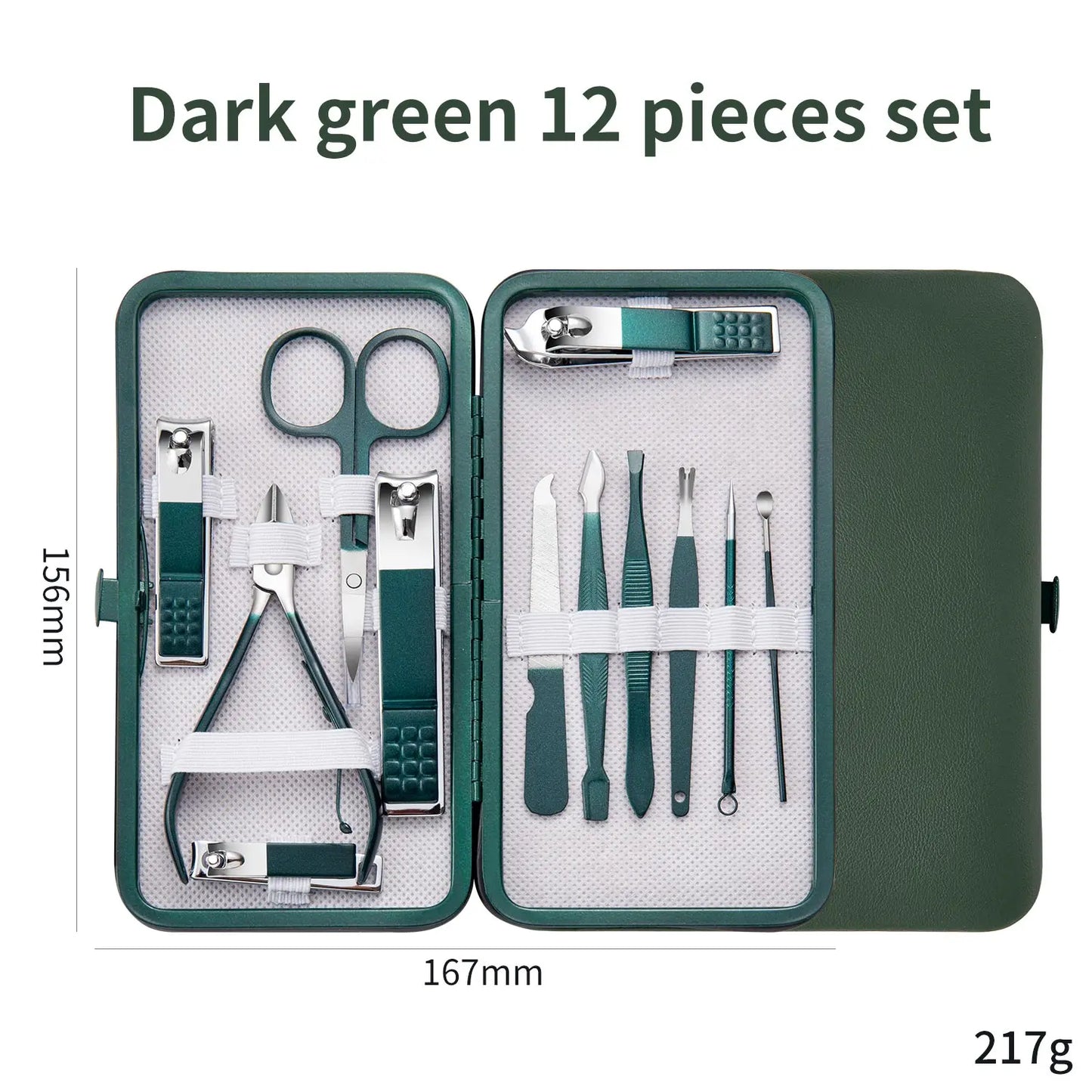 7/10/12/18Pcs Manicure Set Stainless Steel Nail Cutter Fingernail Clippers Trimmer Eyebrow Scissor Tweezers Ear Spoon Facial Car