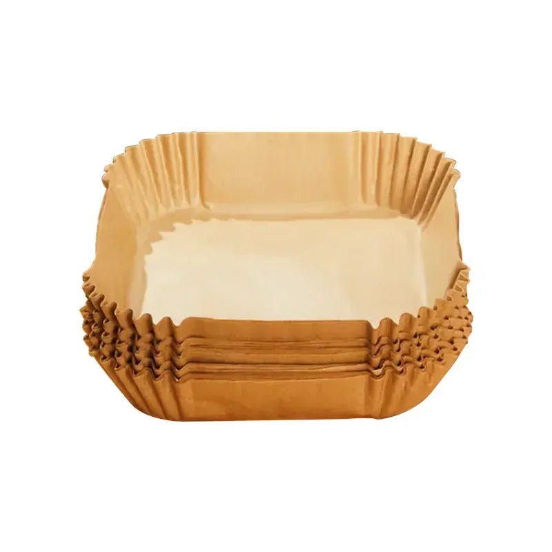 50pcs Air Fryer Grease Absorbent For Household Baking Pans With Thickened Silicone Paper Pads