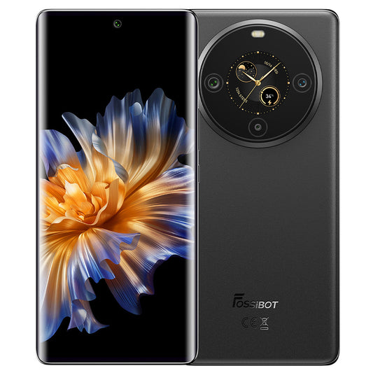 FOSSiBOT S3 Pro 4G Smartphone, 6.67&quot; AMOLED Curved Display, 1.09&quot; Rear Screen, 6GB RAM 128GB ROM, 64MP AI Camera, 5000mAh Battery, Helio G85, NFC, Dual SIM, Android 14, Face Unlock, Black