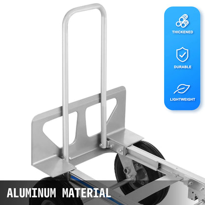 VEVOR 3-in-1 Aluminum Hand Truck Foldable Dolly Cart 1000 lb Capacity 350kg Max Weight for Home Using Industrial Heavy Duty Work