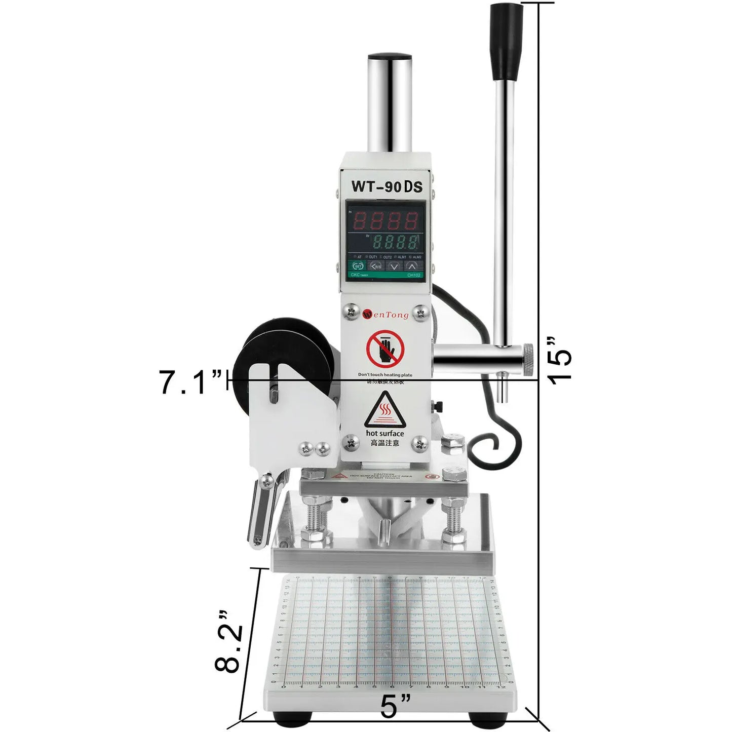 VEVOR WT-90DS Hot Foil Stamping Machine Manual Digital Heat Press Machinine PVC Leather Wood Custom Logo Embossing Bronzing