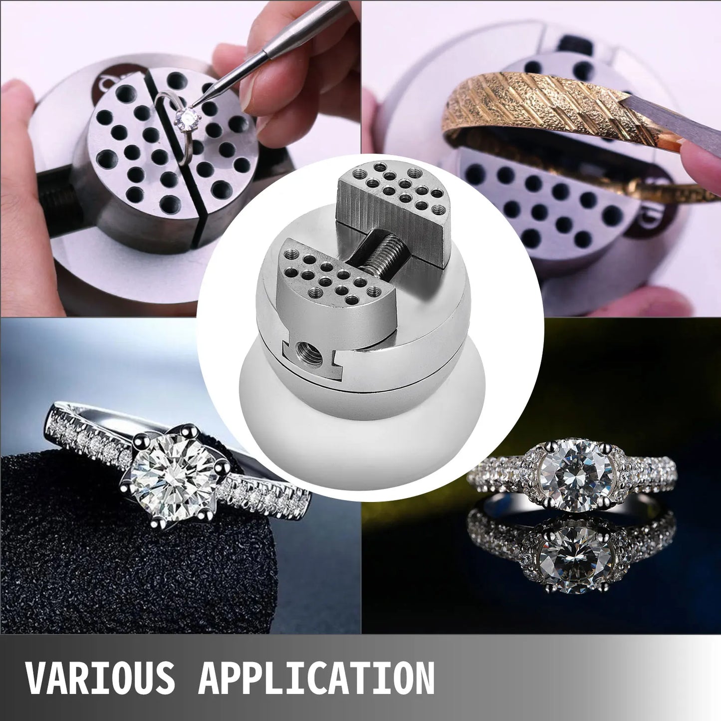 VEVOR 2Kg Mini Engraving Ball Vise Full Set 3inch Jewelry Equipment Diamond Stone Block Ring Adjustable Carving Setting Tools