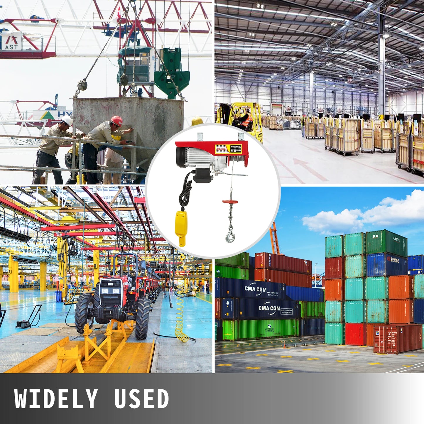 VEVOR 250-500Kg Electric Hoist Lifting Crane Cable Hoist Winch for Boat Car Garage Elevator with Wired Remote Control Lifter