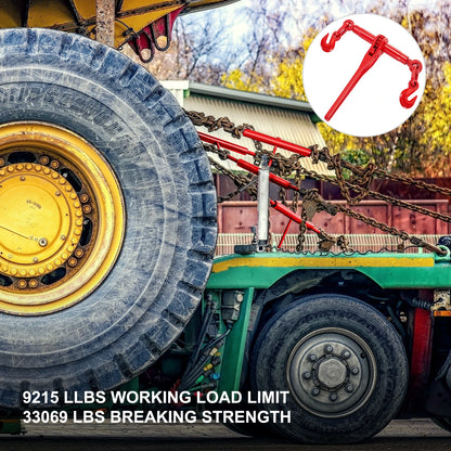 VEVOR 2 Pack Chain Binder Kit Ratchet Load Binder 3/8 - 1/2 Inch 13000LBS Loading Capacity Adjustable Length for Tie Down Haul