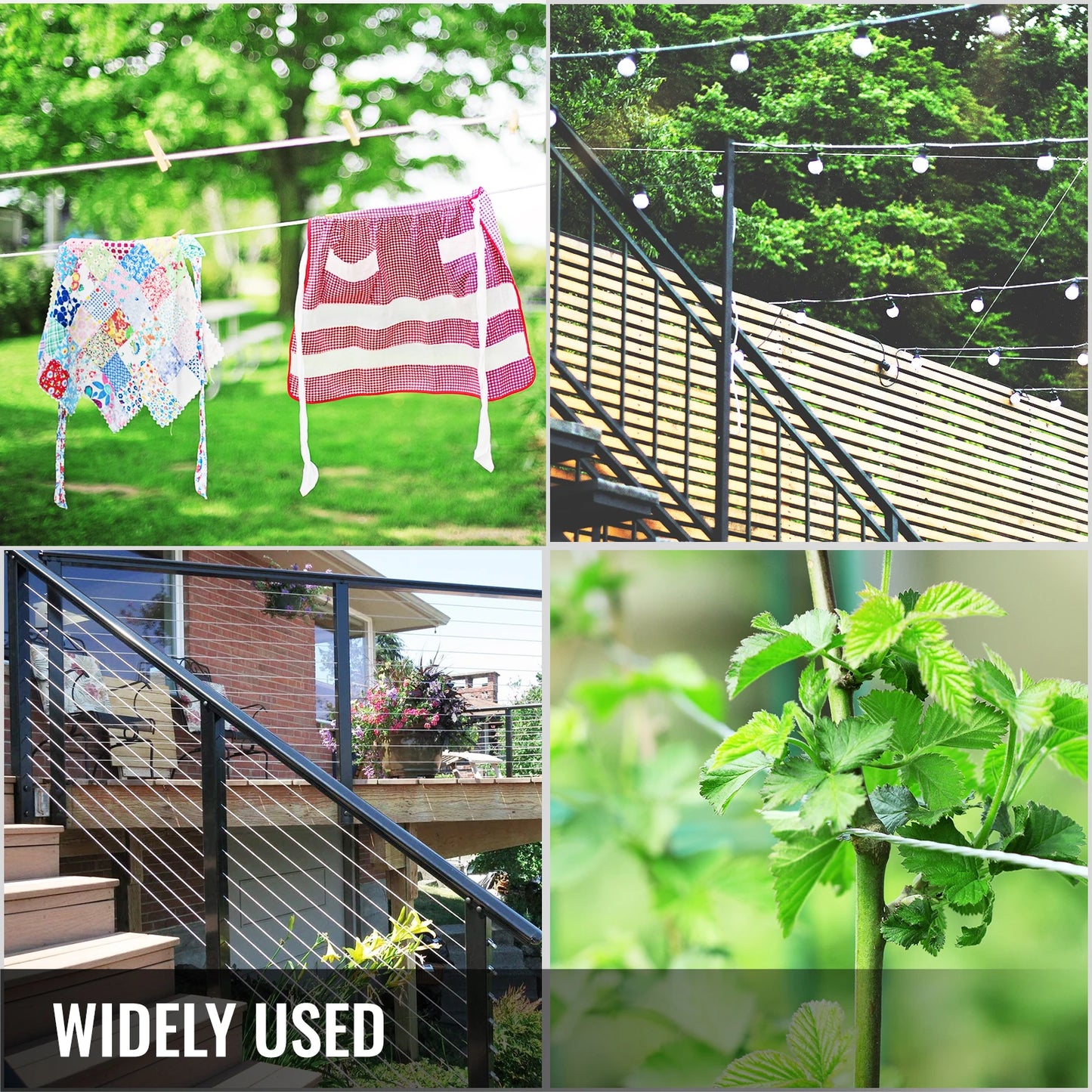 VEVOR 100M 150M 300M Wire Rope 316 Stainless Steel Strong Tension Soft Fishing Lifting Cable 1*19 Construction Clothesline 3.2MM