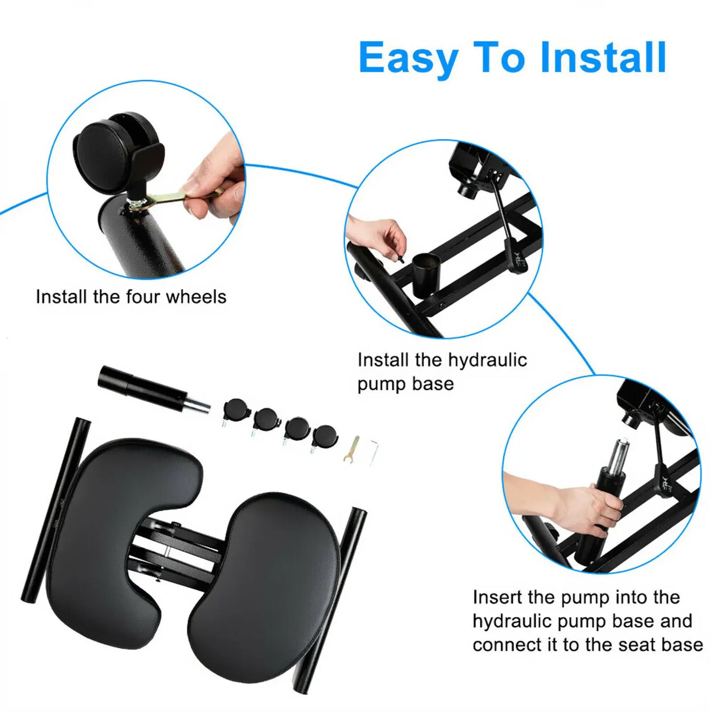 VEVOR Ergonomic Kneeling Chair Adjustable Kneel Stool Thick Cushion for Balancing Back Body Shaping Home Office Computer Chair