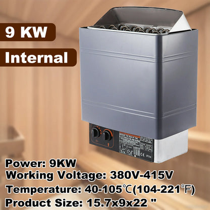 VEVOR 6 8 9 KW Electric Sauna Heater Stove External / Internal Controller Overheating Protection Spa Sauna Room Steam Generator