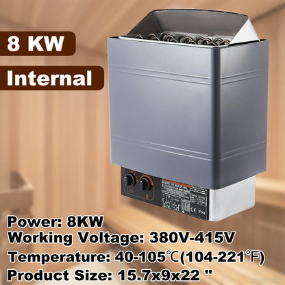 VEVOR 6 8 9 KW Electric Sauna Heater Stove External / Internal Controller Overheating Protection Spa Sauna Room Steam Generator