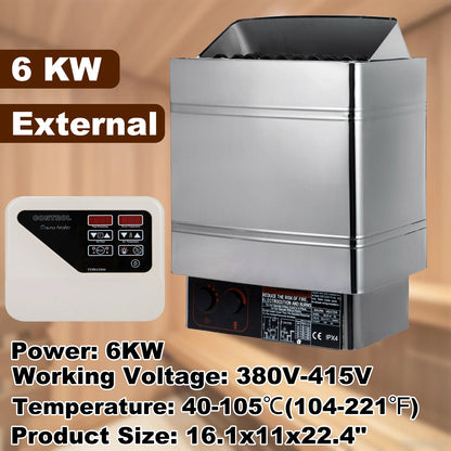 VEVOR 6 8 9 KW Electric Sauna Heater Stove External / Internal Controller Overheating Protection Spa Sauna Room Steam Generator