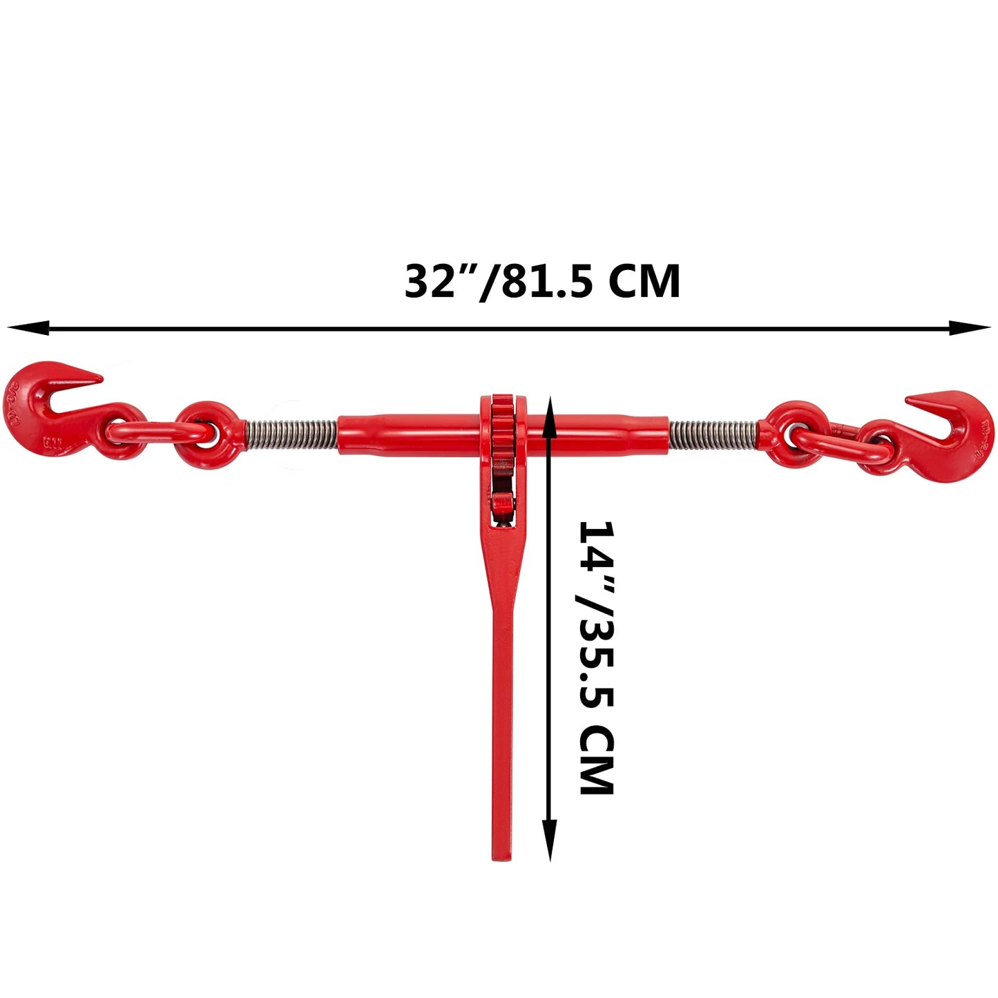 VEVOR 2 Pack Chain Binder Kit Ratchet Load Binder 3/8 - 1/2 Inch 13000LBS Loading Capacity Adjustable Length for Tie Down Haul