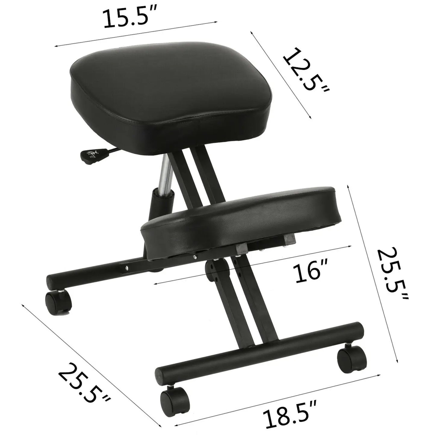 VEVOR Ergonomic Kneeling Chair Adjustable Kneel Stool Thick Cushion for Balancing Back Body Shaping Home Office Computer Chair