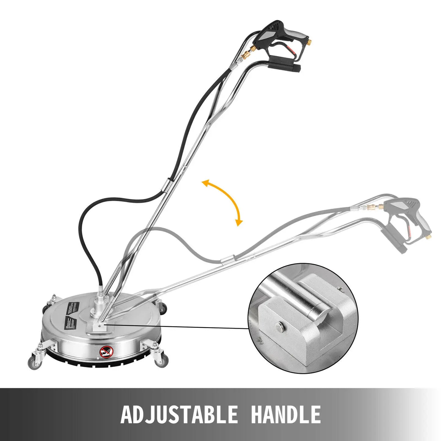 VEVOR 18-24 Inch Flat Surface Cleaner W/ 3 Nozzle Stainless Steel 4000PSI Pressure Washer Rotating Flat Surface Cleaning Machine