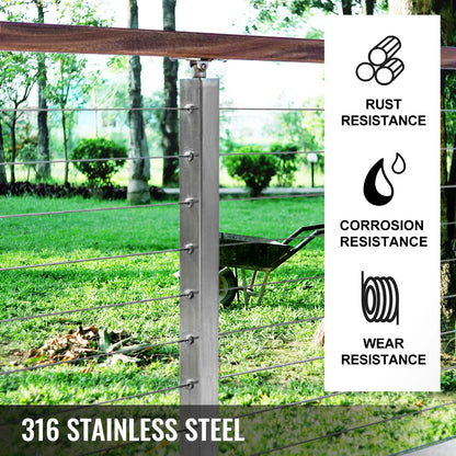 VEVOR 100M 150M 300M Wire Rope 316 Stainless Steel Strong Tension Soft Fishing Lifting Cable 1*19 Construction Clothesline 3.2MM