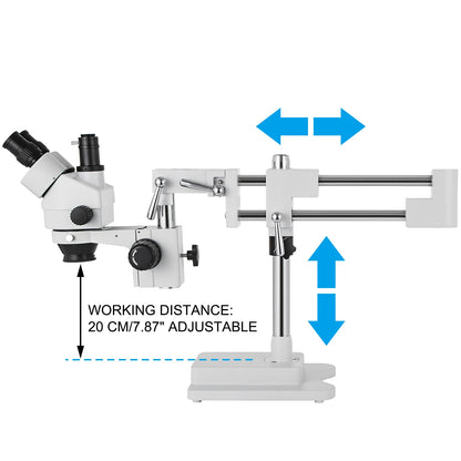 VEVOR 3.5X-90X Trinocular Stereo Digital Microscope 360°Swiveling Simul-Focal Support Camera Connection Lab Optical Instruments