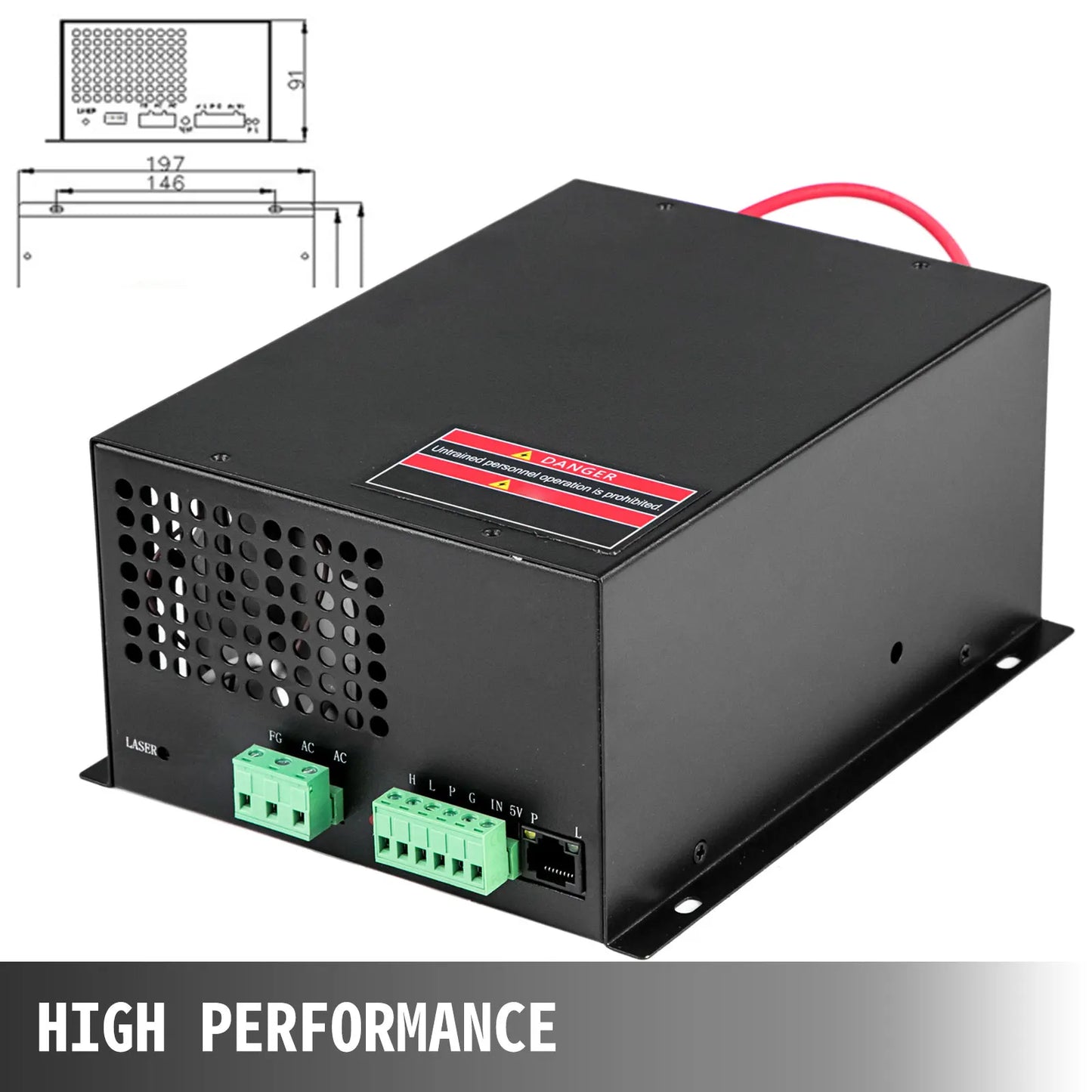 VEVOR CO2 Laser Power Supply Switch AC110V / AC220V 50W 80W 100W Small & Light for Laser Tube Engraving Cutting Machine, Sale