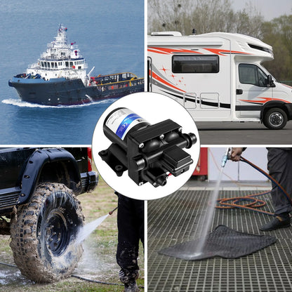 VEVOR 4GPM Fresh Water Pump 12V Self Priming Sprayer Pump RV Water Pump w/ Pressure Switch RV Camper Marine Boat Diaphragm Pump