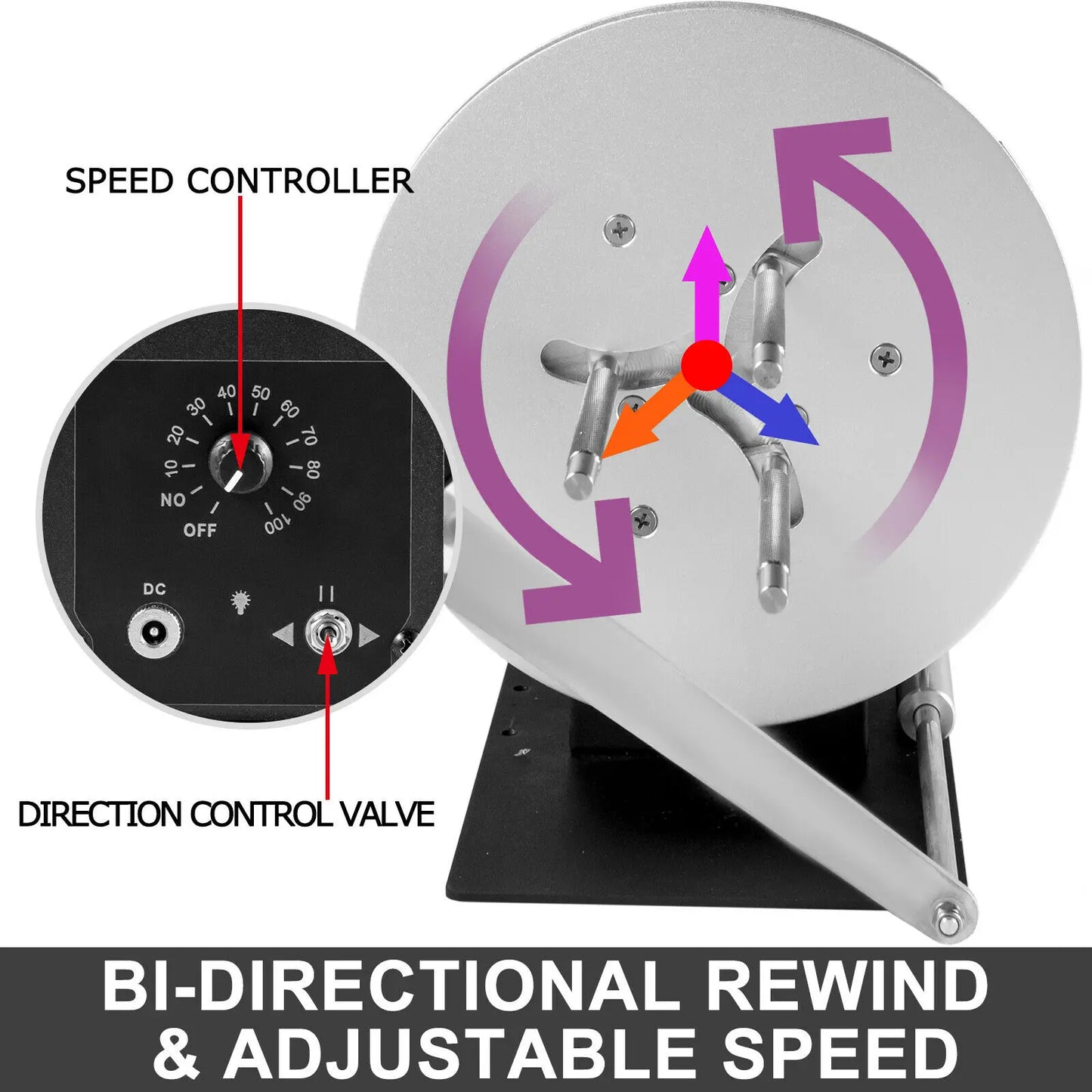 VEVOR 120mm Automatic Label Bi-Directional Rewinder Machine Diameter Synchronize with Printers for Industries Logistics Medical