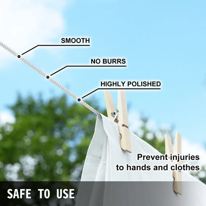 VEVOR 152M / 500Ft Wire Rope 316 Stainless Steel Strong Tension Soft Fishing Lifting Cable 7*7 Clothesline 1.5MM-3.2MM Diameter