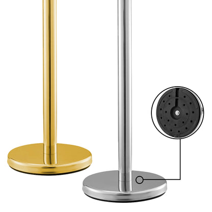 VEVOR 38Inch Gold Silver Stanchion Posts Queue Red Velvet Rope Crowd Control Line Barriers with Stable Base for Party Supplies