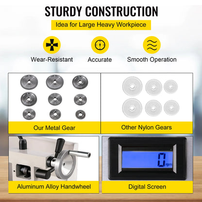 VEVOR Mini Metal Lathe Machine 8"x14" (210*350 mm) 650W Variable Speed for DIY Metal Working Turning Drilling Threading Milling