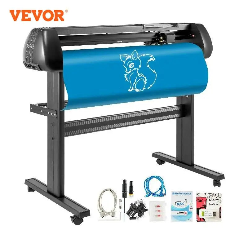 VEVOR 28 Inch Vinyl Cutter Machine Floor Stand Vinyl Plotter Adjustable Force Speed Digital Control USB Port For Sign Making