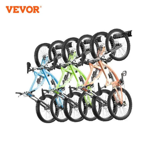 VEVOR Bicycle Wall Mount Rack 3/4/5pcs Rails Mtb Road Bike Storage Fixed Hanging Hook Holder Bike Support Stand for 6 Bikes