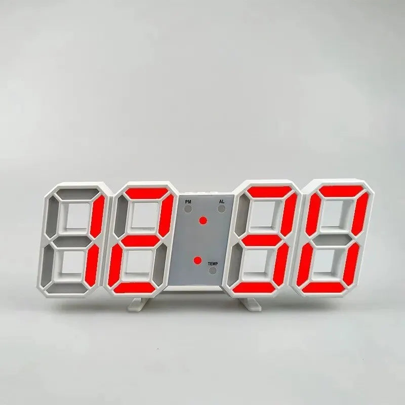 3D Mini Clock LED Digital Wall Clock Desk Clock Electronic Alarm Clock Living Room Wall Clock DIY Kitchen Timer