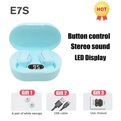 TWS E7S Fone 5.3 Bluetooth Earphones Wireless Headphones Noise Cancelling Earbuds with Mic Wireless Bluetooth Headset for Xiaomi