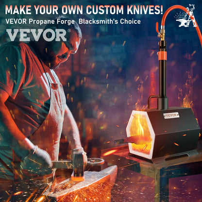 VEVOR EU Propane Forge Portable Single Burner Tool and Knife Making Large Capacity Blacksmith Farrier Forges Gas Forging Tools