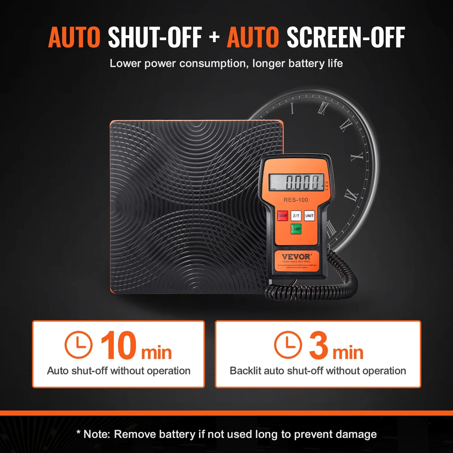 VEVOR Refrigerant Scale 110/220 LBS HAVC Charging Recovery Freon Scale with Wired Remote Control 2/5g High Precision Electronic