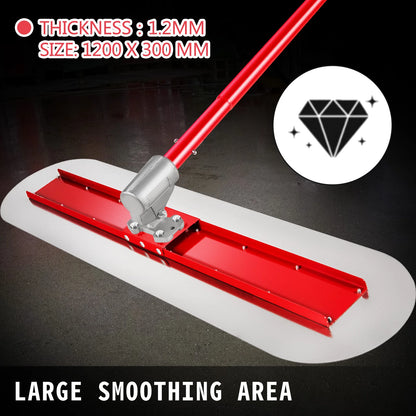 VEVOR Concrete Float 1200x200mm/1200x300mm Finishing Bull Float with 4 Handle Round End Drywall Construction Tools Cement Trowel