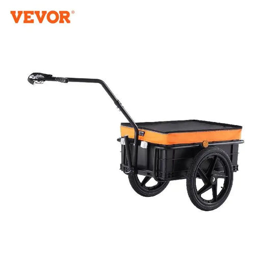 VEVOR 88 lbs Bike Cargo Trailer Bicycle Wagon Cart Foldable Storage with 16" Wheels & Safe Reflectors Fits 24"-28" Bike Wheels