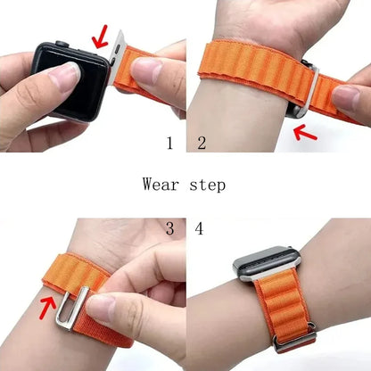 Alpine Loop Strap for Apple Watch Band Ultra 49mm 45mm 44mm 42mm 40mm C/G Hook Nylon Bracelets iWatch SE Series 9 8 7 6 5 4 3