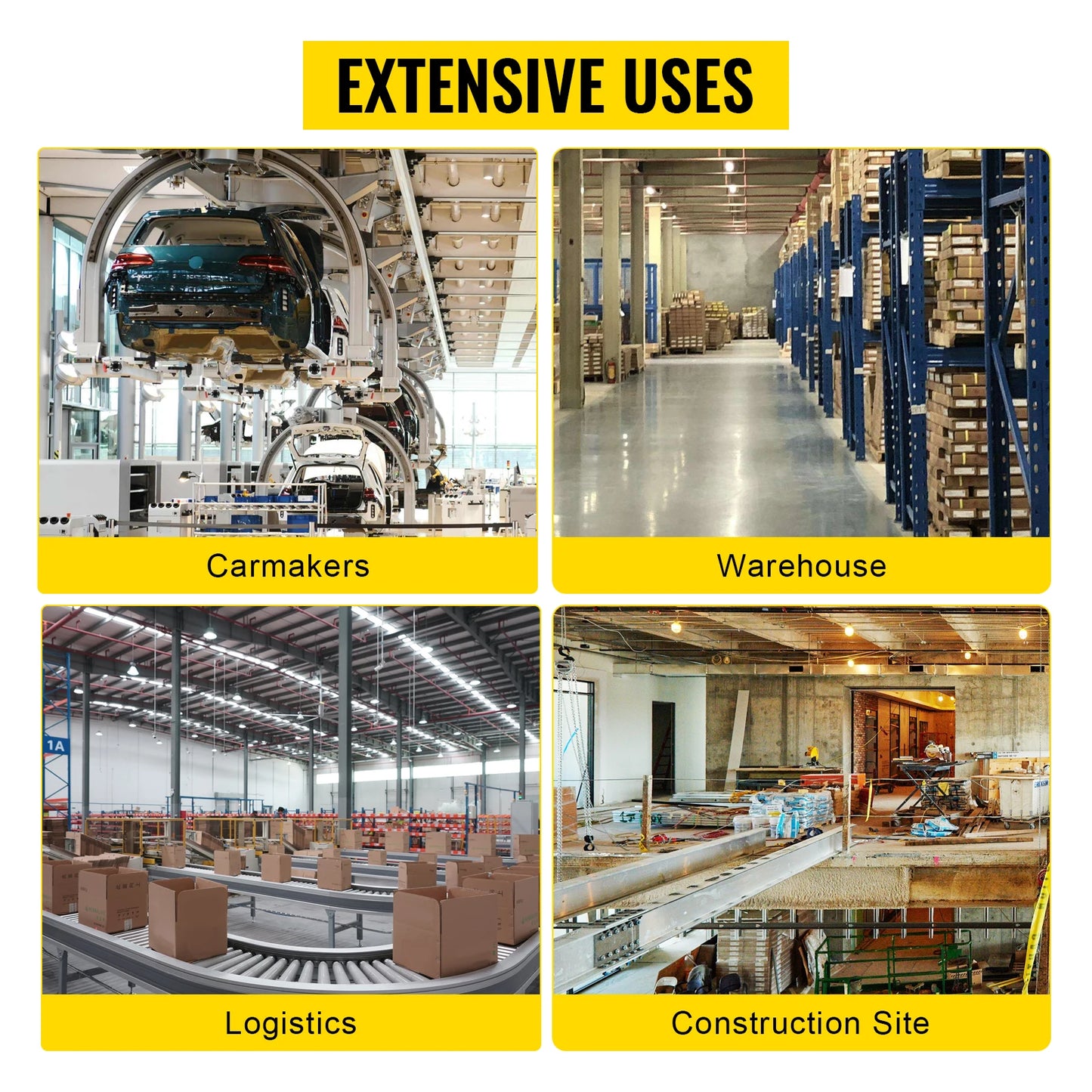 VEVOR 200-800KG Electric Hoist Crane New Portable Lifter Overhead Garage Winch with Wired Remote Control and Limit Switch