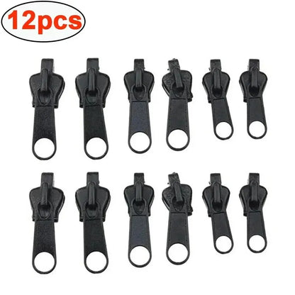 Black 6pcs Instant Zipper Universal Instant Fix Zipper Repair Kit Replacement Zip Slider Teeth Rescue New Design for DIY Sew