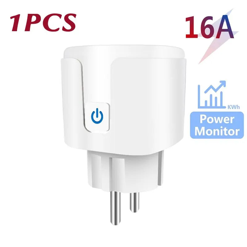 Smart Plug WiFi Socket EU 16A/20A With Power Monitor Timing Function Tuya Smart Life APP Works With Alexa Google Home