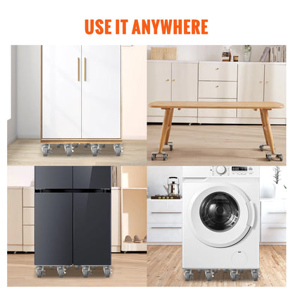 VEVOR 4pcs 360° Rotation Industrial Machinery Mover Pallet Trolley Heavy Furniture Movers Dolly for Transporting Cargo Warehouse