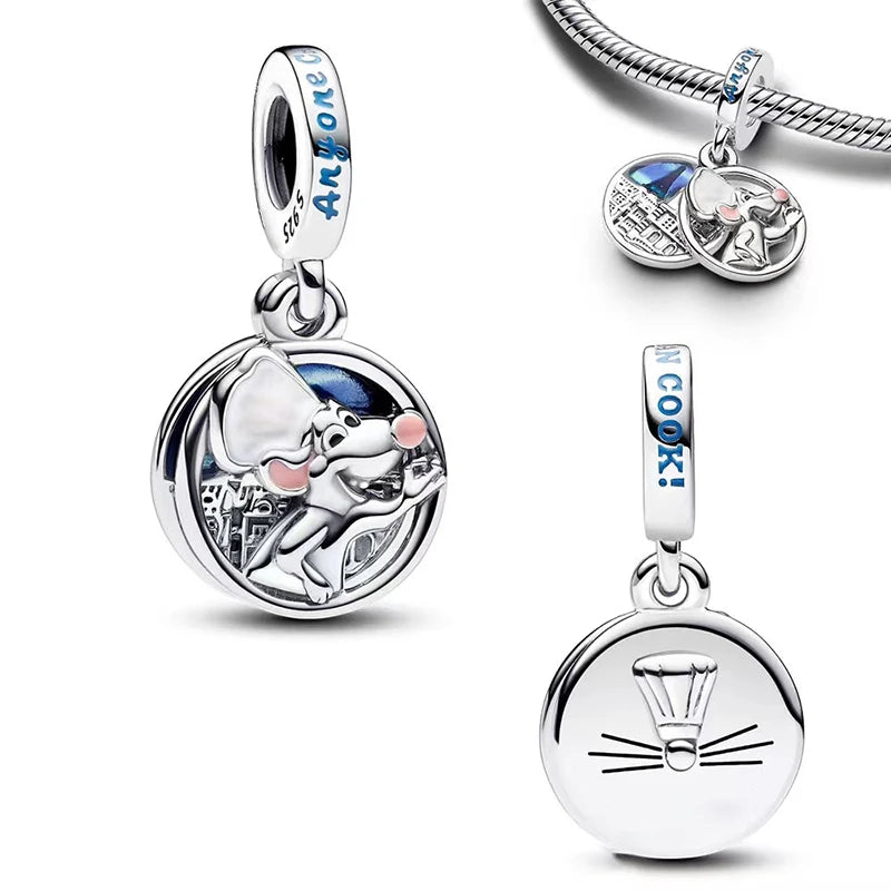 New 925 Sterling Silver Fashion Women's Wolf Head Dumbo Pendant Beads Suitable for Pandora Bracelet Necklace DIY Fine Jewelry