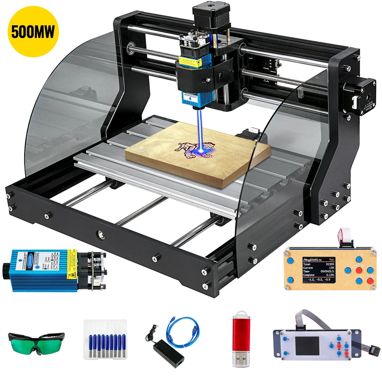 VEVOR CNC 3018 PRO Router Engraver with Laser Module 3 Axis Engraving Machine GRBL Wood Milling Wood Router for DIY Woodworking