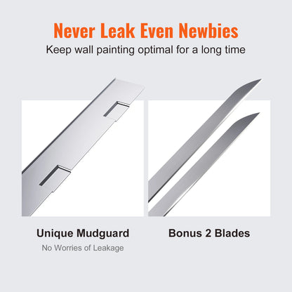 VEVOR Drywall Flat Box 10-Inch Wide Quick Clean Aluminum Finishing Mud for Plasterboard Wallboard Extra 2 Blades (10/12-Inch)