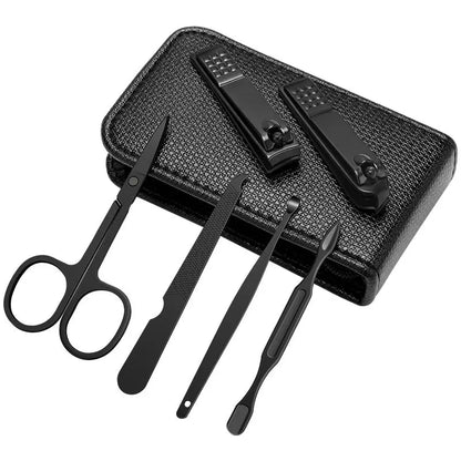 6 Pcs in 1 Portable Manicure Sets Pedicure Kits Bright Green Nail Clipper Set Personal Care Tools Eyebrow Scissors