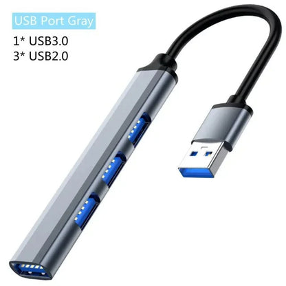 Extender Multi Function One Drag Four HUB Aluminum Alloy Docking Laptop HUB Usb3.0 Typec Splitter Multiinterface TV Mobile Phone