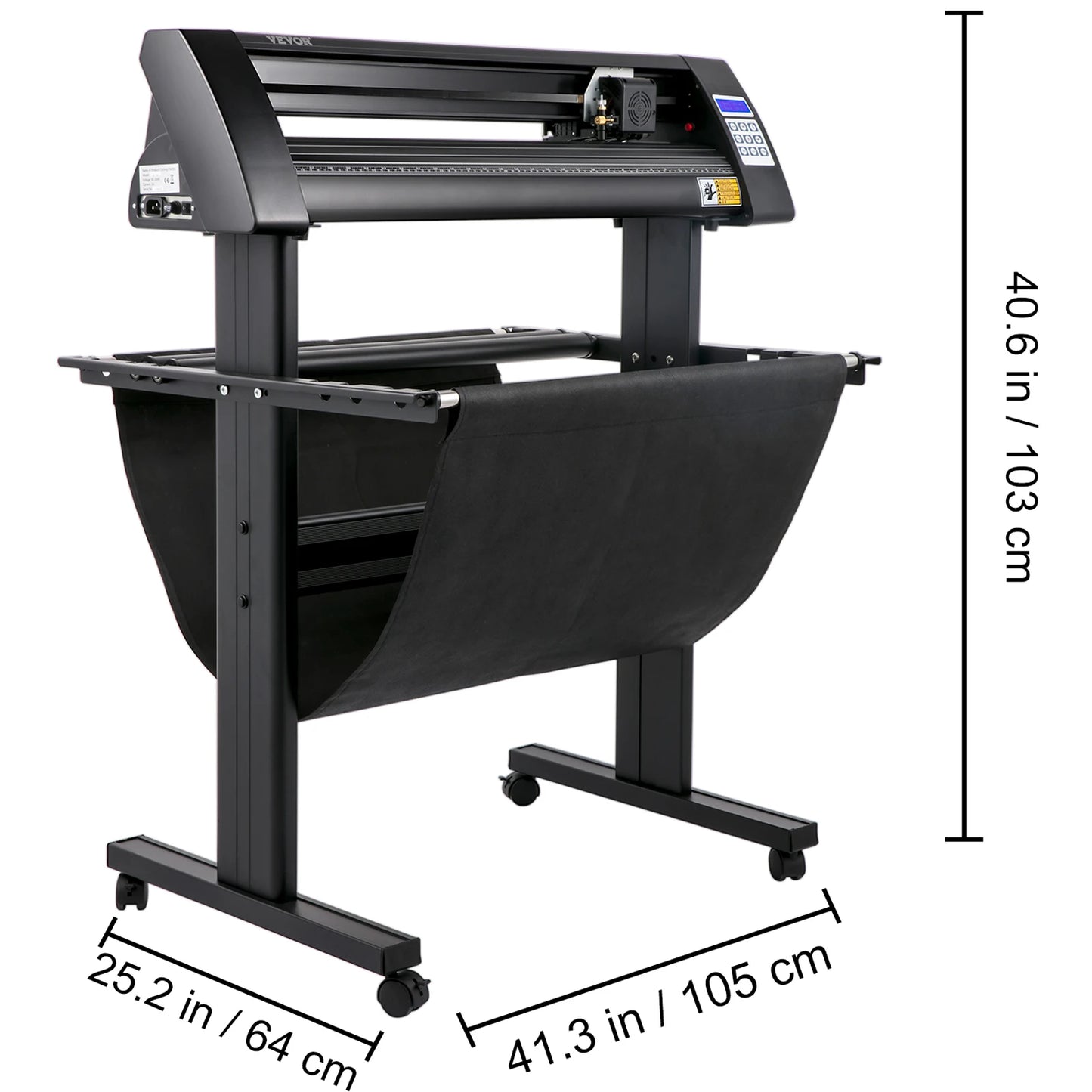 VEVOR 28/34/53 Inch Semi-Automatic Vinyl Cutter Plotter Cutting Printer w/ Floor Stand 3 Blades LCD Display SIGNMASTER Software