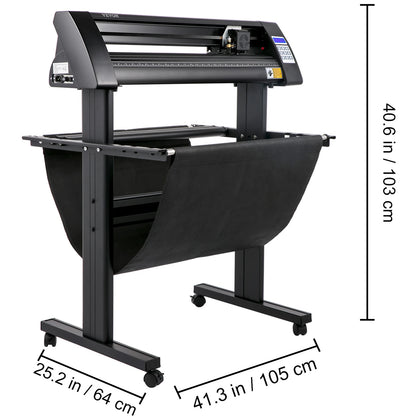VEVOR 28/34/53 Inch Semi-Automatic Vinyl Cutter Plotter Cutting Printer w/ Floor Stand 3 Blades LCD Display SIGNMASTER Software